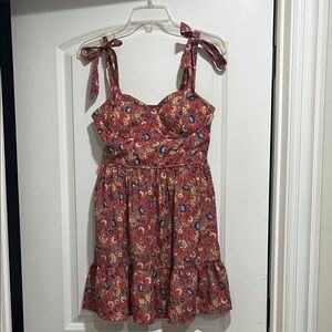 BOG Collective Floral Mini Dress with Tie Straps